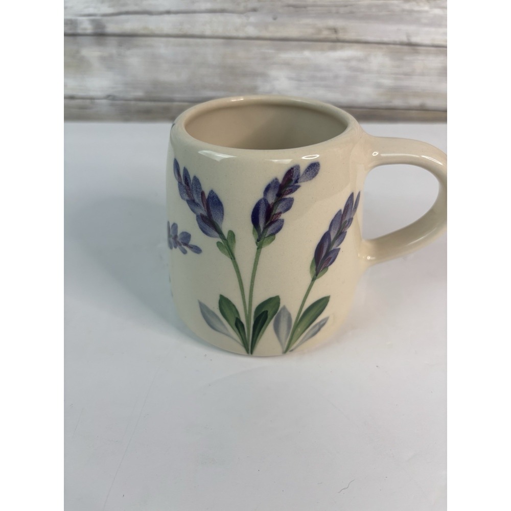 Emerson Creek Pottery Lavender Florals Cottage Core Mug Virginia USA 2012 16 oz